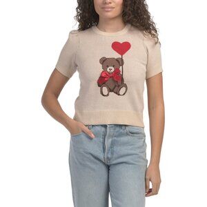 KAILY K Cream Multi Teddy Bear V-day Sweater